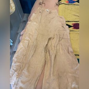 Wide leg linen jumpsuit